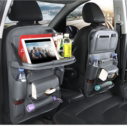 Back Car Seat Leather Tray