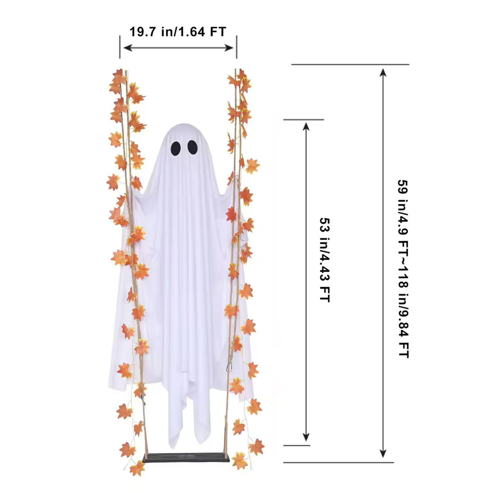 5-Foot Light-Up Swinging Ghost with Remote Control