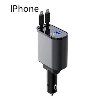 4 in 1 Retractable Car Charger
