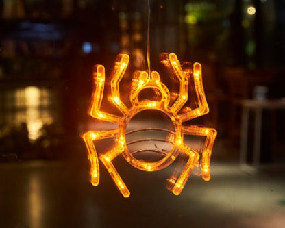 Halloween Window Hanging Lights | LED Spider, Pumpkin & Ghost Decorations