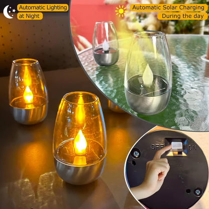 Solar Power Tea Lights: Flameless Flicker LED Candles with Dusk to Dawn Sensor