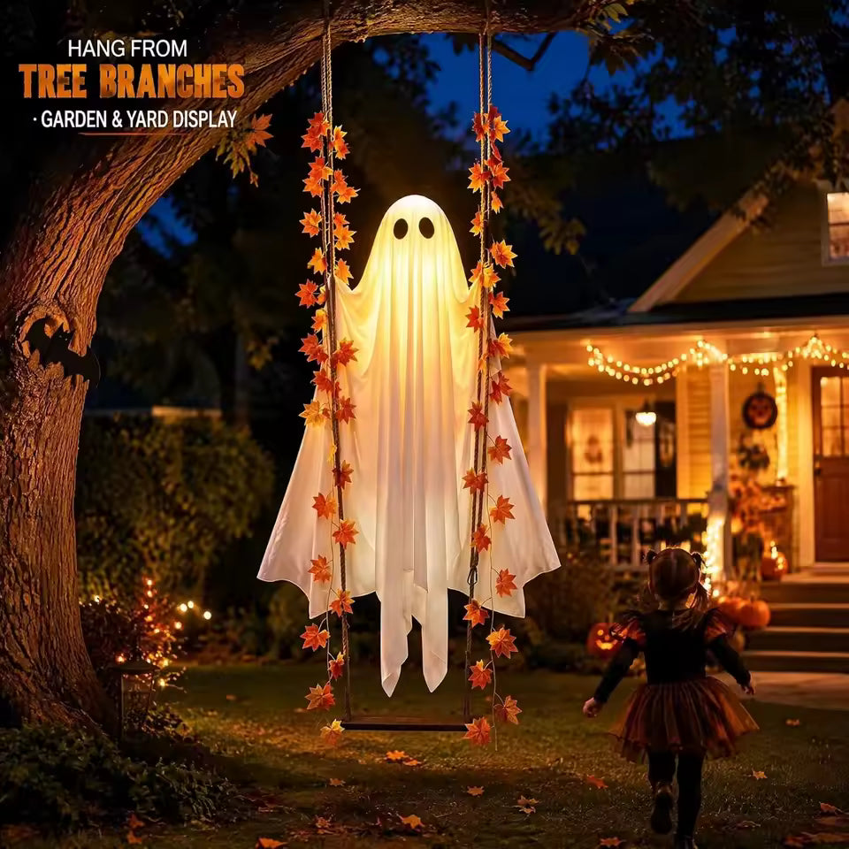 5-Foot Light-Up Swinging Ghost with Remote Control