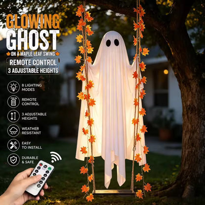 5-Foot Light-Up Swinging Ghost with Remote Control