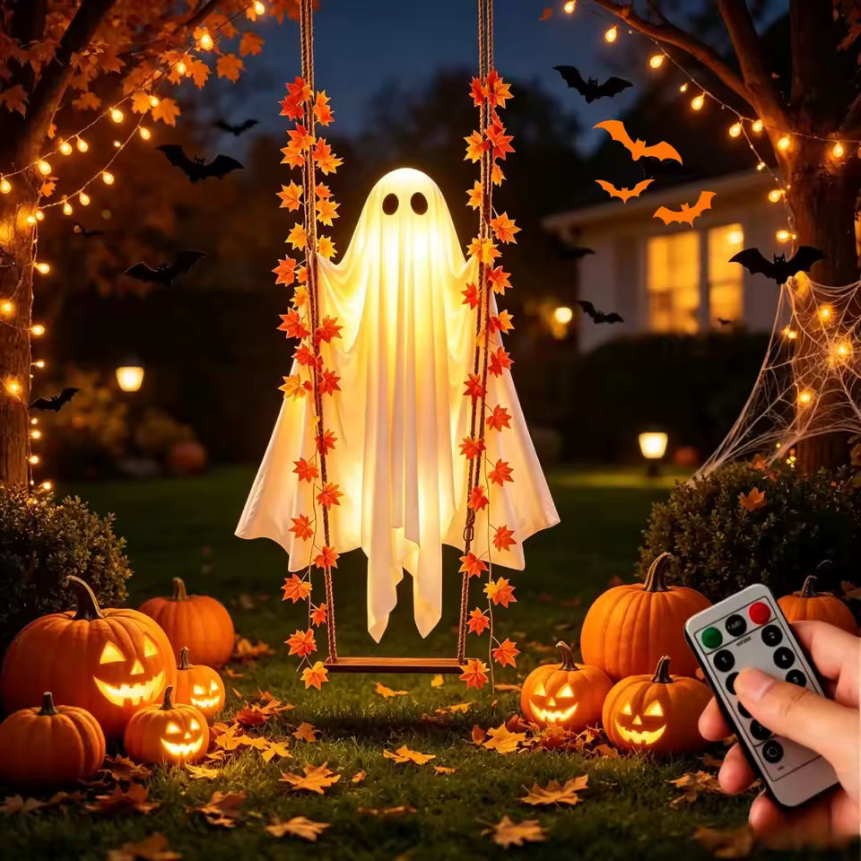 5-Foot Light-Up Swinging Ghost with Remote Control